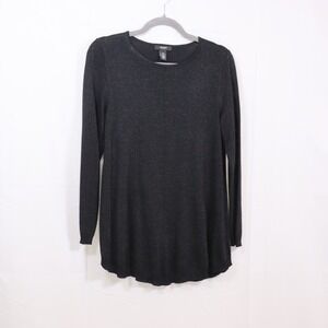 Alfani Tunic Sweater PXL Black‎ Womens Metallic Shimmer Knit